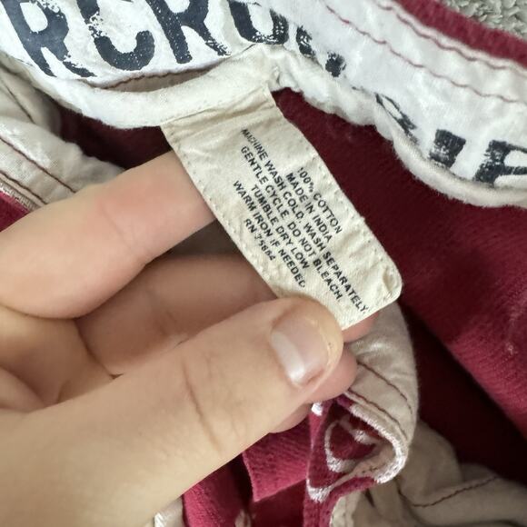 Abercrombie Fitch Shorts Men's Small Moose Pattern Red Sweat Streetwear - Picture 2 of 8